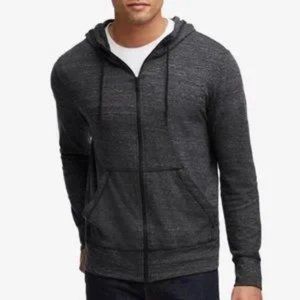 AMERICAN GIANT Lightweight Tri Blend Full Zip Hoodie Charcoal Heather Grey SZ M